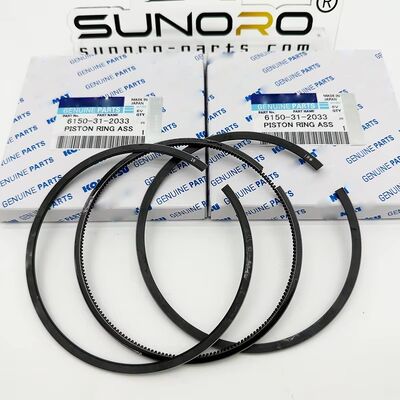 Mechanical Engine Piston Ring 6150-32-2030 for Excavator PC400-6 WA470 Engine S6D125 Parts 6150-31-2033